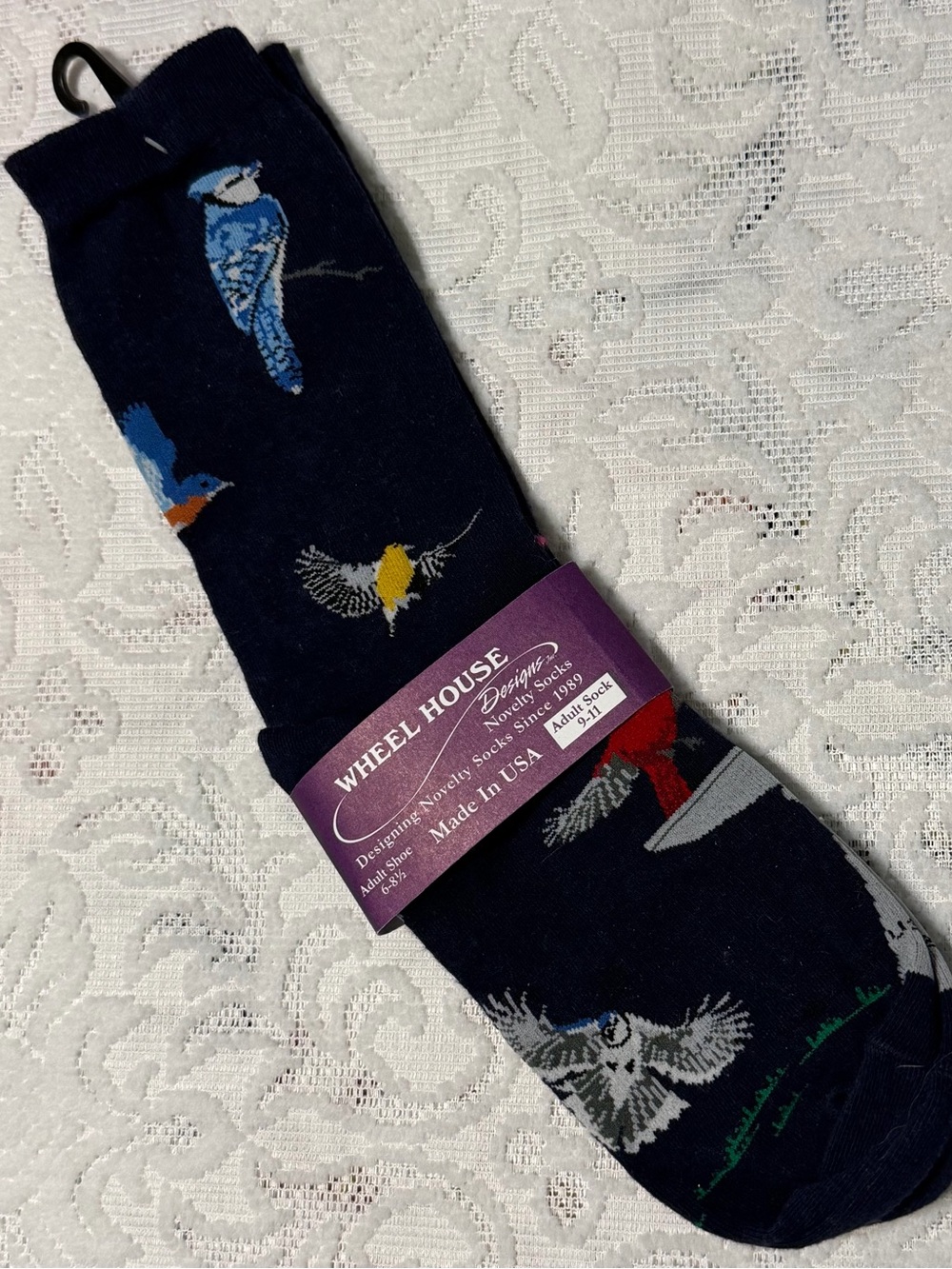 New Wheel House Women’s cotton blend socks with Birds- size 9-11